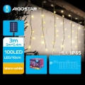 Aigostar - LED päikesepaneeliga valguskett 100×LED, 8 valgusrežiimi, 8×0,4 m, IP65, soe valge, 800 mAh