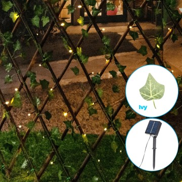 Aigostar - LED päikesepaneeliga valguskett 148xLED/2x1,2m IP65 soe valge ivy
