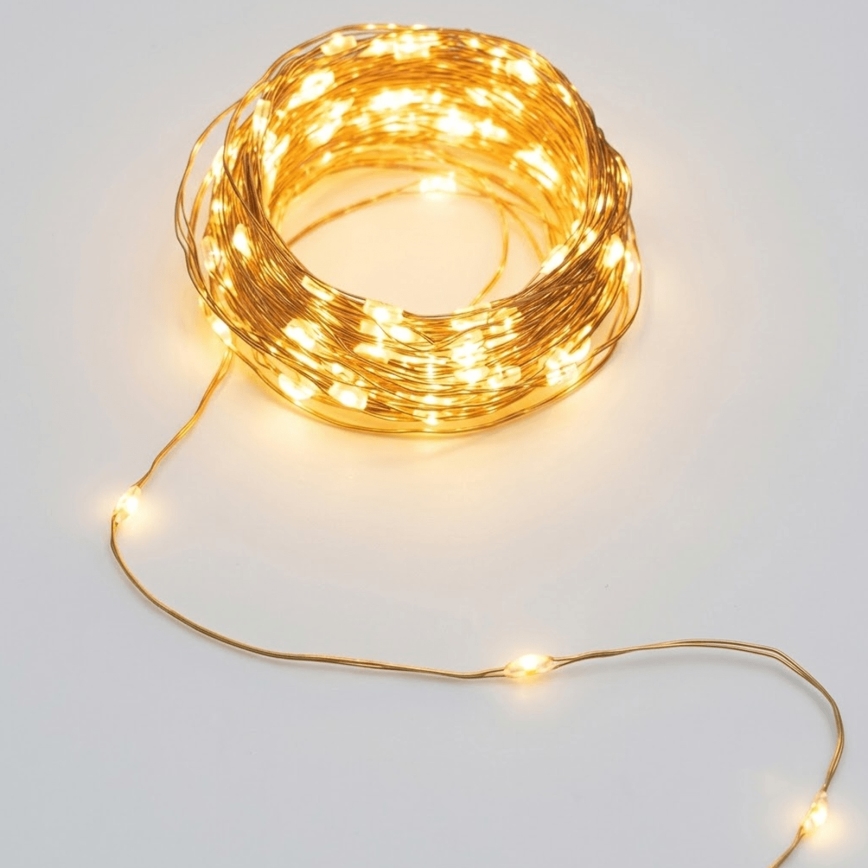Aigostar - LED päikesepaneeliga valguskett 200xLED/8 funktsiooni 22 m IP65 soe valge 800 mAh