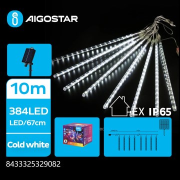 Aigostar - LED päikesepaneeliga valguskett 384xLED/13m IP65 1200 mAh külmvalge