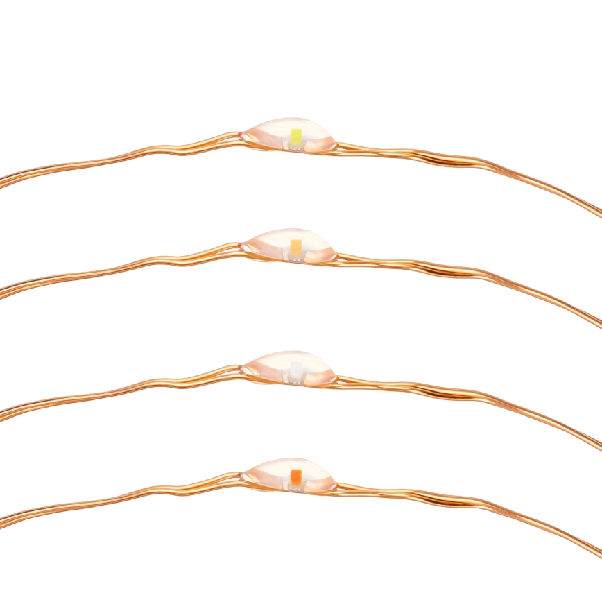 Aigostar - LED Päikesepaneeliga valguskett LED/8 funktsiooni 12m IP65 mitmevärviline