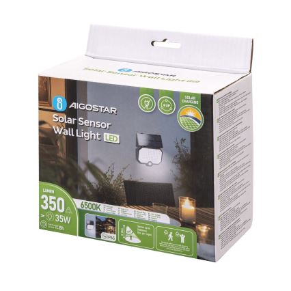 Aigostar - LED Päikesepaneeliga valgusti koos liikumisanduriga LED/2,4W/3,7V IP65