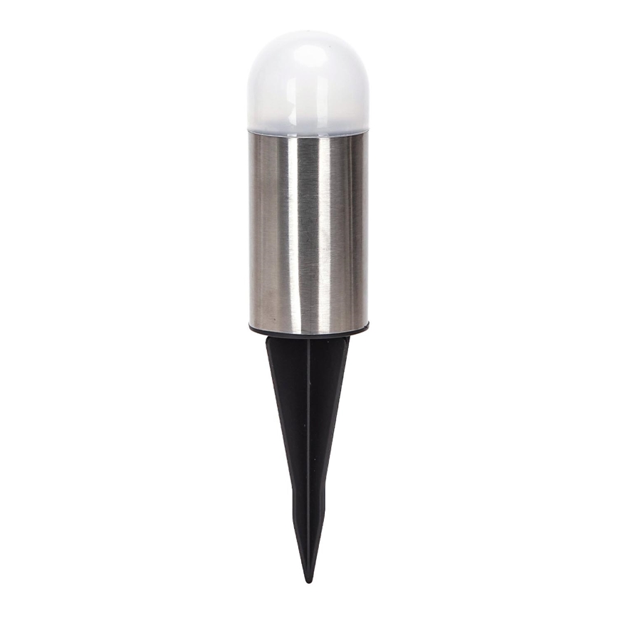 Aigostar - LED Päikesepaneeliga valgusti LED/0,006W/1,2V 20cm matt kroom 6500K IP44