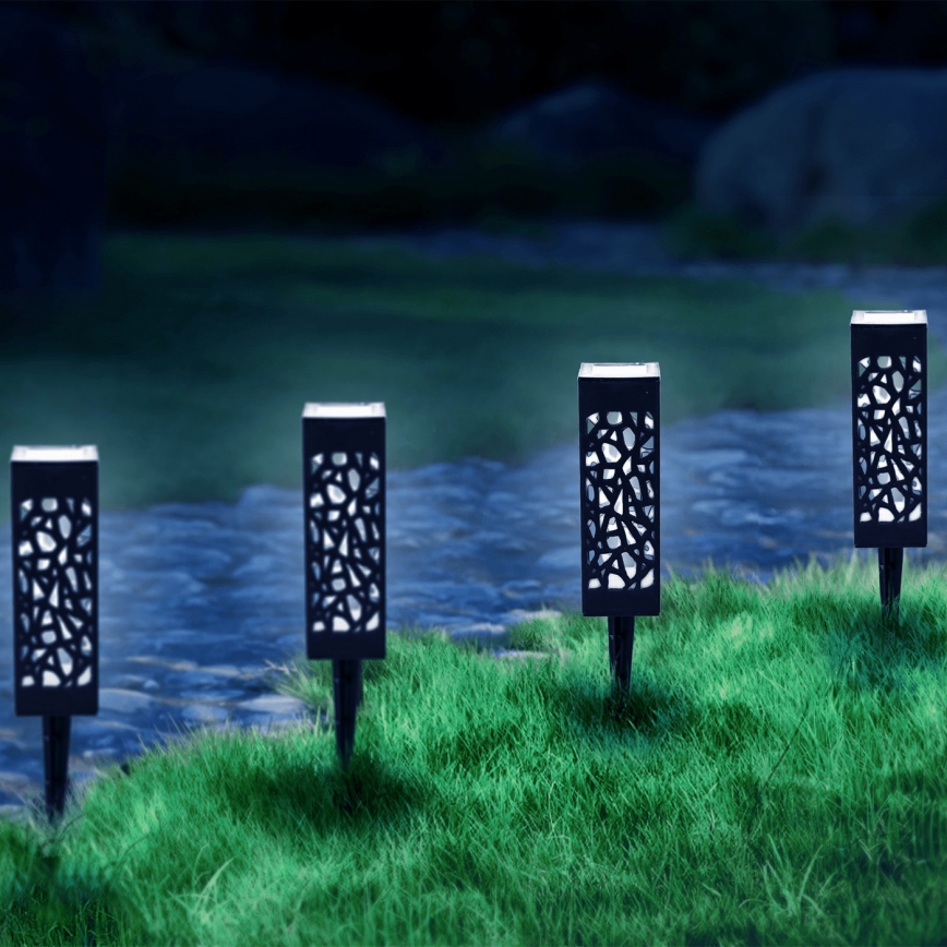 Aigostar - LED Päikesepaneeliga valgusti LED/0,006W/1,2V 28,5cm must 100 mAh 6500K  IP44