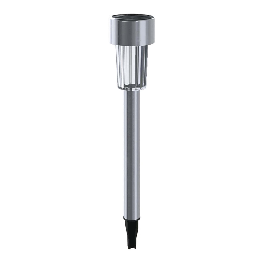 Aigostar - LED Päikesepaneeliga valgusti LED/0,006W/1,2V 29,5 cm 40 mAh matt kroom 6500K IP44
