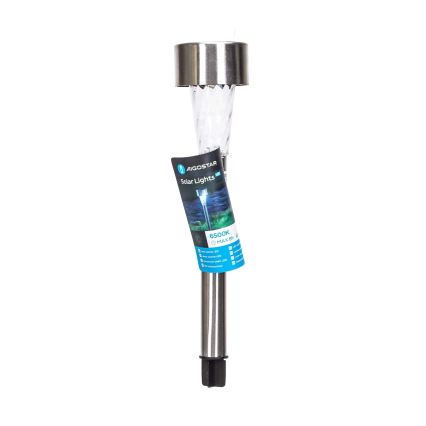 Aigostar - LED Päikesepaneeliga valgusti LED/0,006W/1,2V 40 mAh 29,5 cm matt kroom 6500K IP44