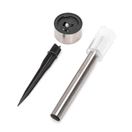 Aigostar - LED Päikesepaneeliga valgusti LED/0,006W/1,2V 29,5 cm 40 mAh matt kroom 6500K IP44