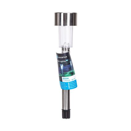 Aigostar - LED Päikesepaneeliga valgusti LED/0,006W/1,2V 29,5 cm 40 mAh matt kroom 6500K IP44