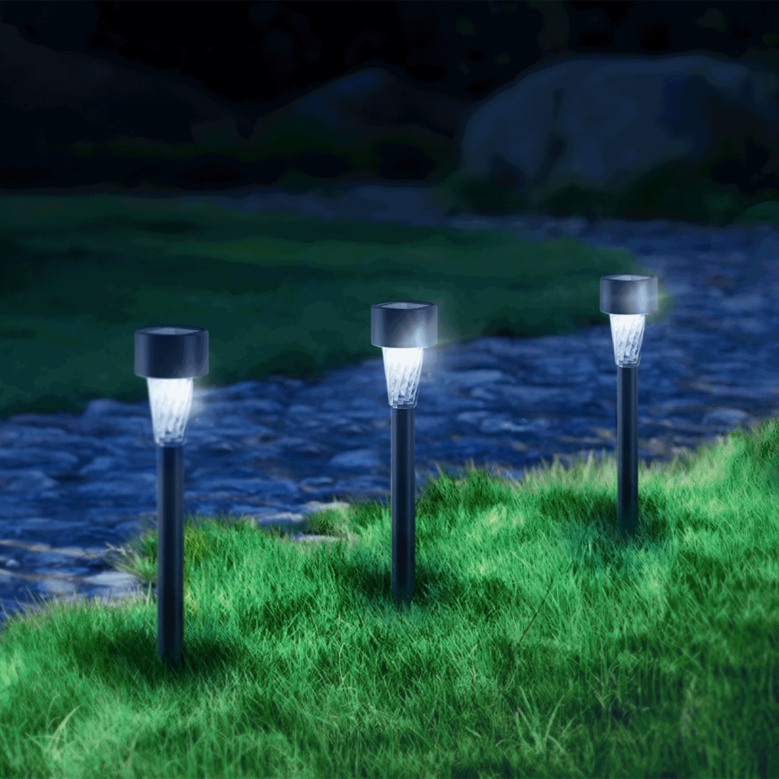 Aigostar - LED Päikesepaneeliga valgusti LED/0,006W/1,2V 40 mAh 29,5 cm must 6500K IP44