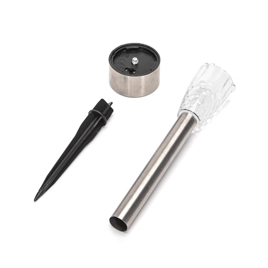 Aigostar - LED Päikesepaneeliga valgusti LED/0,006W/1,2V 40 mAh 29,7 cm matt kroom 6500K IP44