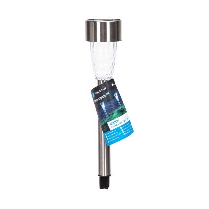 Aigostar - LED Päikesepaneeliga valgusti LED/0,006W/1,2V 40 mAh 29,7 cm matt kroom 6500K IP44