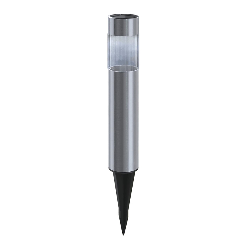 Aigostar - LED Päikesepaneeliga valgusti LED/0,006W/1,2V 31,5 cm 100 mAh matt kroom 6500K IP44