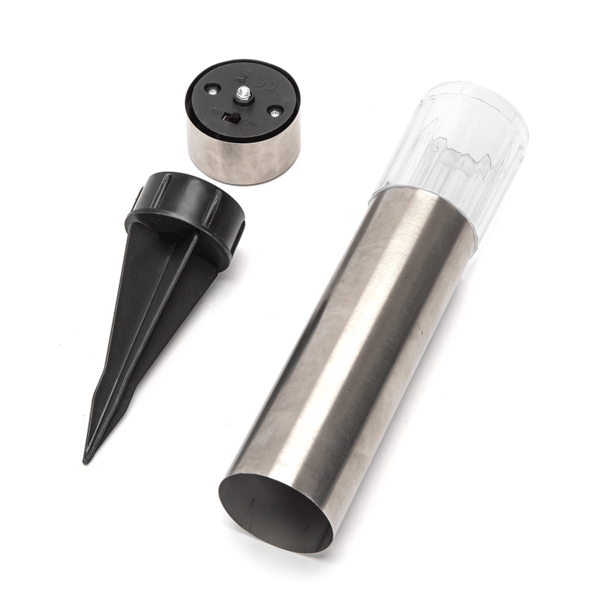 Aigostar - LED Päikesepaneeliga valgusti LED/0,006W/1,2V 31,5 cm 100 mAh matt kroom 6500K IP44