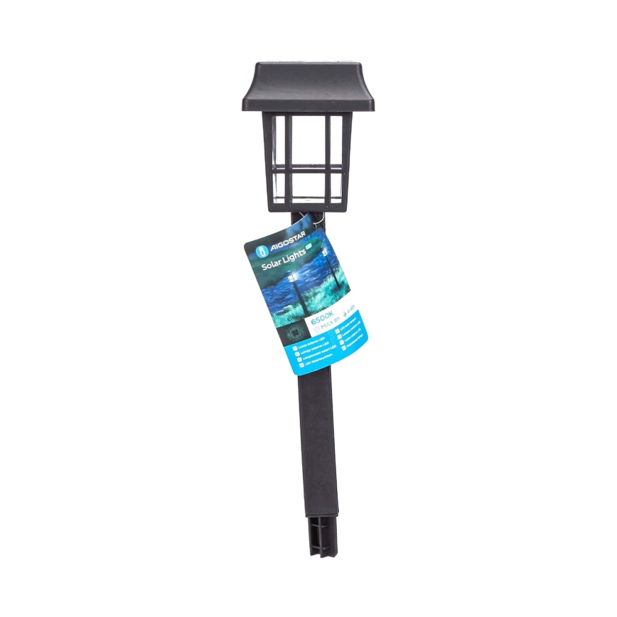 Aigostar - LED Päikesepaneeliga valgusti LED/0,006W/1,2V 32 cm 40 mAh must 6500K IP44