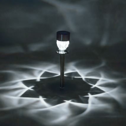 Aigostar - LED Päikesepaneeliga valgusti LED/0,006W/1,2V 35,5cm matt kroom 3000K IP44