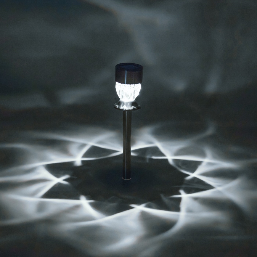 Aigostar - LED Päikesepaneeliga valgusti LED/0,006W/1,2V 35,5cm matt kroom 3000K IP44