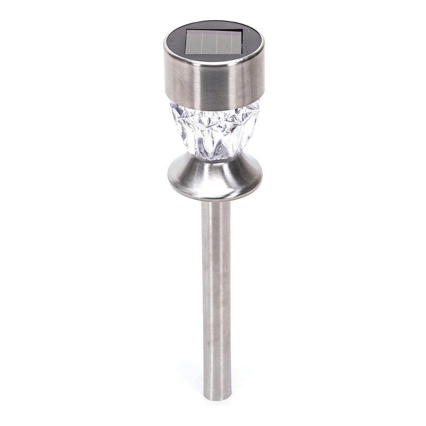 Aigostar - LED Päikesepaneeliga valgusti LED/0,006W/1,2V 35,5cm matt kroom 2700K IP44 100 mAh