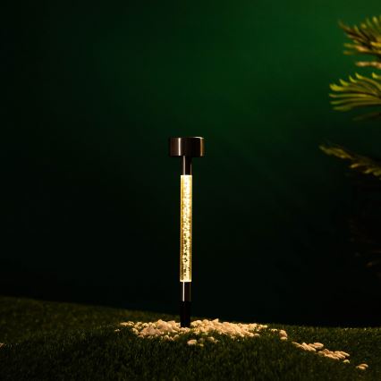 Aigostar - LED Päikesepaneeliga valgusti LED/0,006W/1,2V 36,7cm matt kroom 2700K 40 mAh IP44