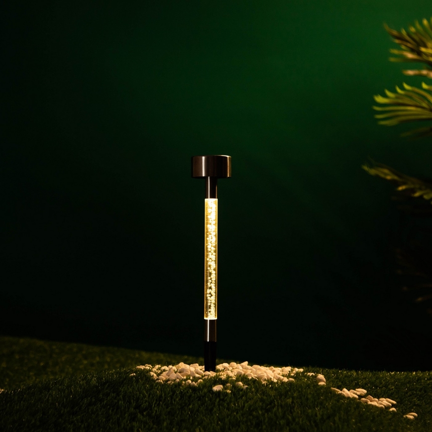 Aigostar - LED Päikesepaneeliga valgusti LED/0,006W/1,2V 36,7cm matt kroom 2700K 40 mAh IP44