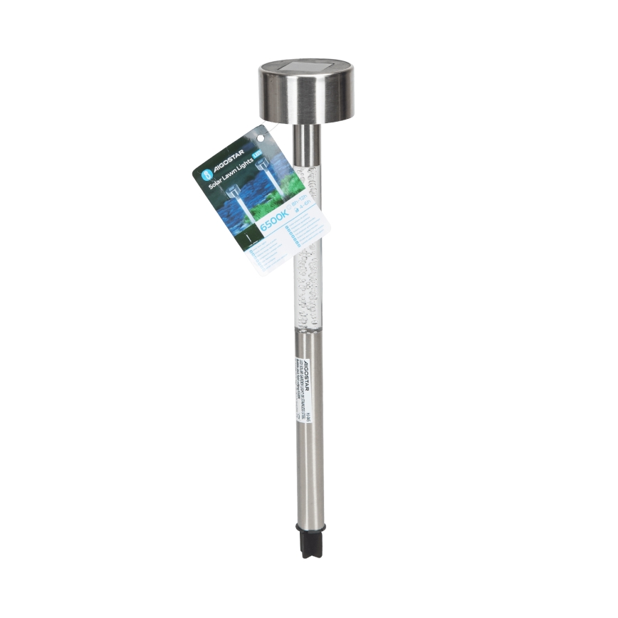 Aigostar - LED Päikesepaneeliga valgusti LED/0,006W/1,2V 36,7cm matt kroom 6500K IP44