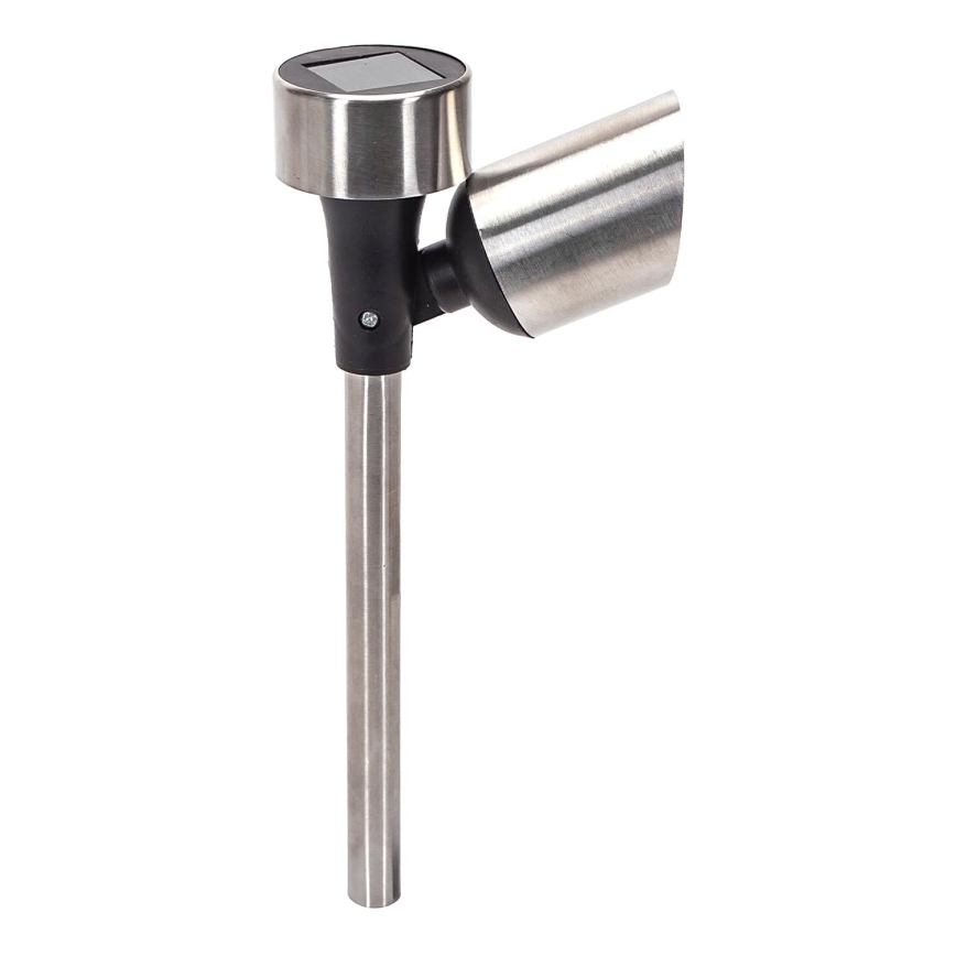 Aigostar - LED Päikesepaneeliga valgusti LED/0,006W/1,2V 37,5cm matt kroom 2700K IP44 40 mAh