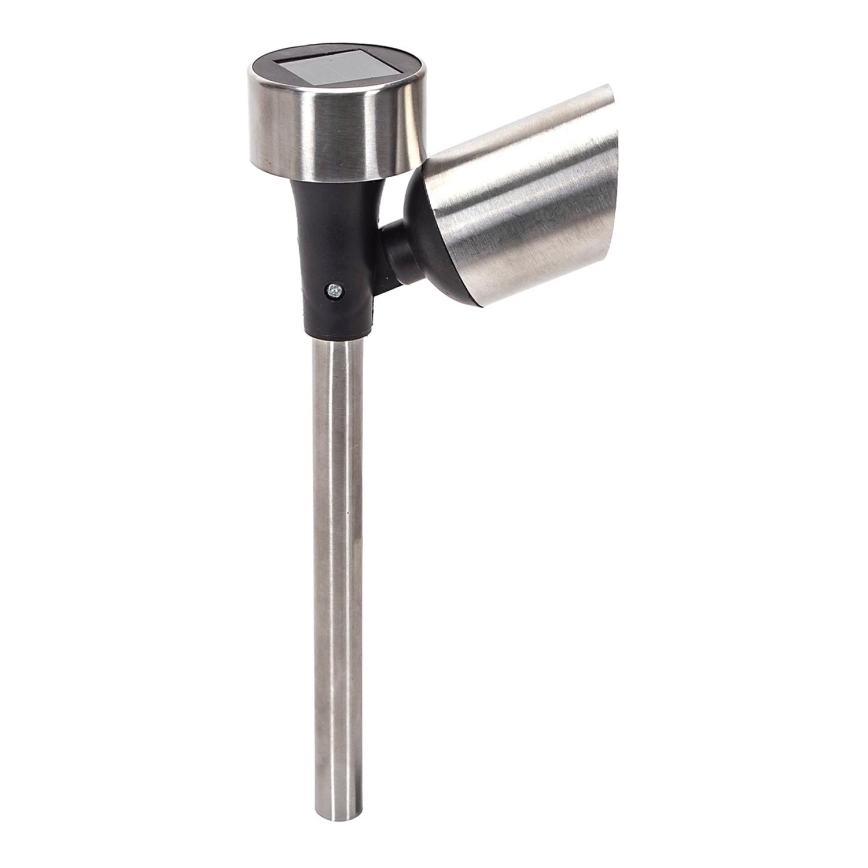 Aigostar - LED Päikesepaneeliga valgusti LED/0,006W/1,2V 37,5cm matt kroom 40 mAh 6500K IP44