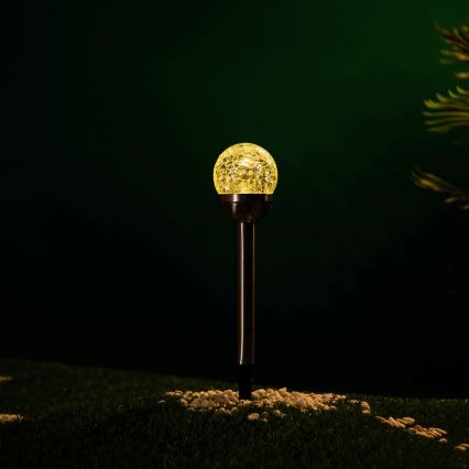 Aigostar - LED Päikesepaneeliga valgusti LED/0,006W/1,2V 37,8cm matt kroom 2700K IP44