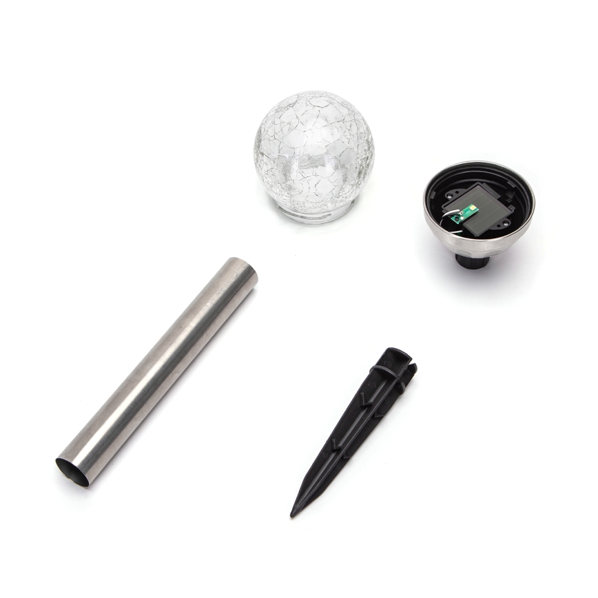 Aigostar - LED Päikesepaneeliga valgusti LED/0,006W/1,2V 37,8cm matt kroom 6500K IP44 100 mAh