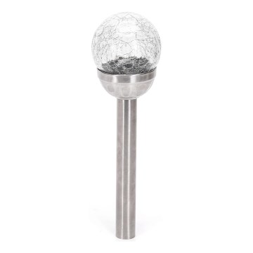 Aigostar - LED Päikesepaneeliga valgusti LED/0,006W/1,2V 37,8cm matt kroom 2700K IP44