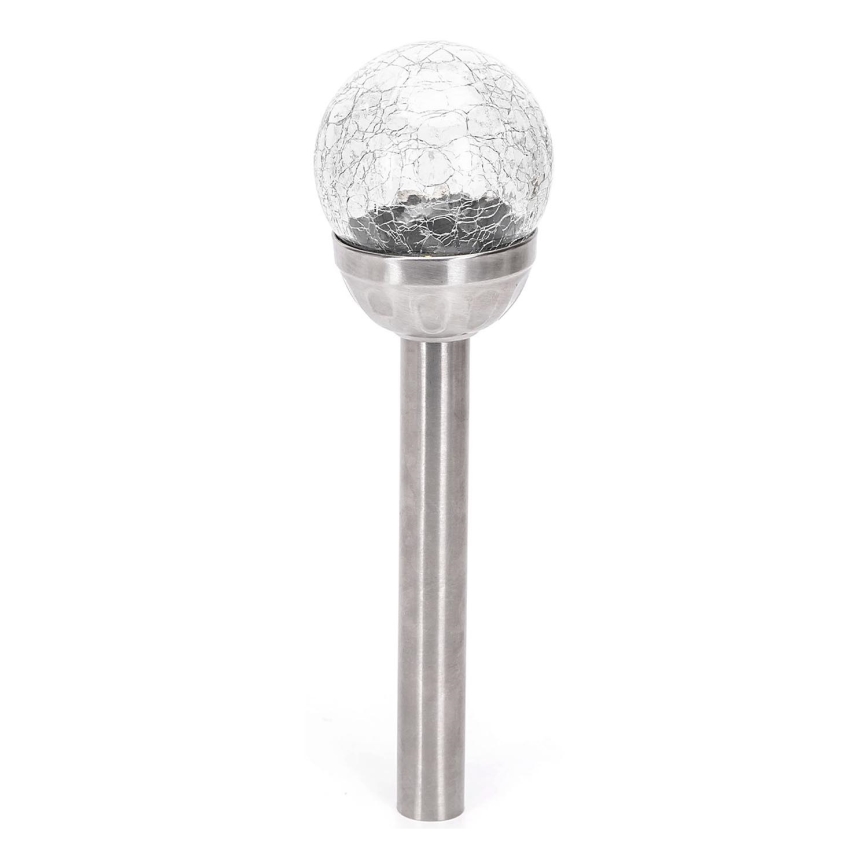 Aigostar - LED Päikesepaneeliga valgusti LED/0,006W/1,2V 37,8cm matt kroom 2700K IP44