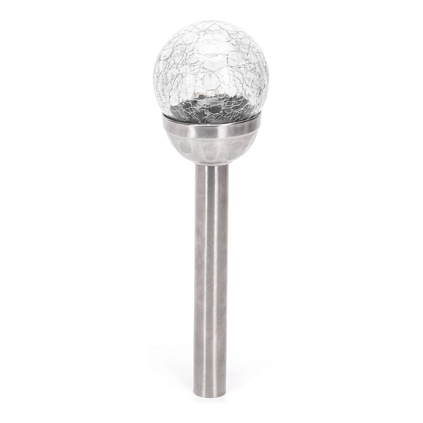 Aigostar - LED Päikesepaneeliga valgusti LED/0,006W/1,2V 37,8cm matt kroom 6500K IP44 100 mAh