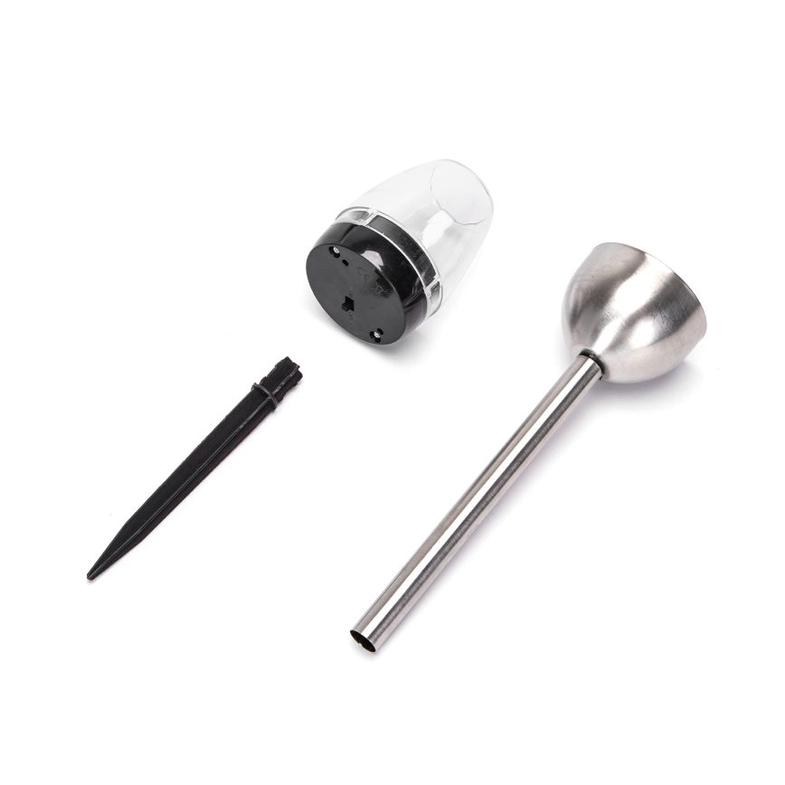 Aigostar - LED Päikesepaneeliga valgusti LED/0,006W/1,2V 38,2cm matt kroom 2700K IP44 40 mAh