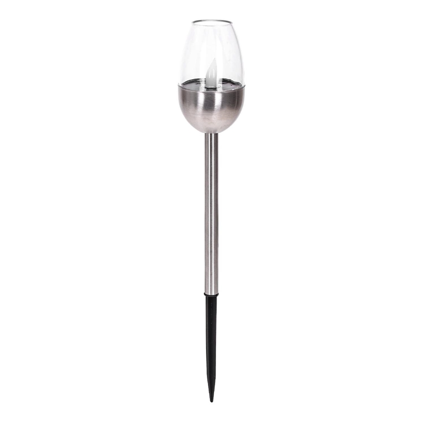 Aigostar - LED Päikesepaneeliga valgusti LED/0,006W/1,2V 38,2cm matt kroom 2700K IP44 40 mAh