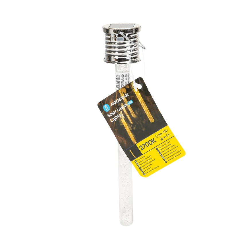 Aigostar - LED Päikesepaneeliga valgusti LED/0,006W/1,2V kroom 2700K IP44 40 mAh