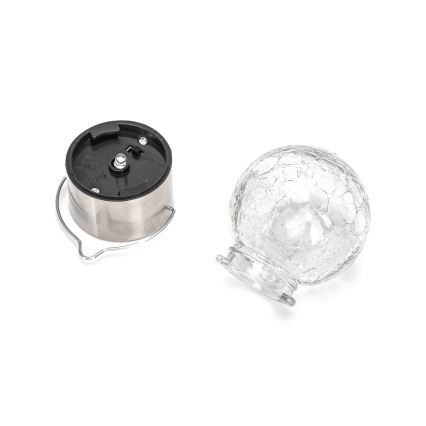 Aigostar - LED Päikesepaneeliga valgusti LED/0,006W/1,2V matt kroom 6500K 100 mAh IP44