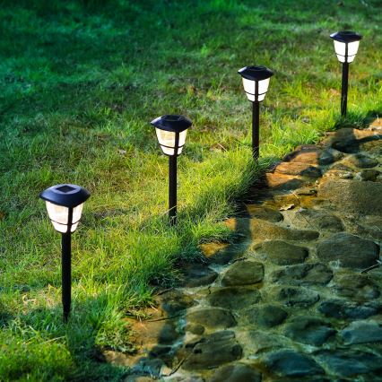 Aigostar - LED Päikesepaneeliga valgusti LED/0,06W/2V 100 mAh 33,8 cm 6500K IP44 must