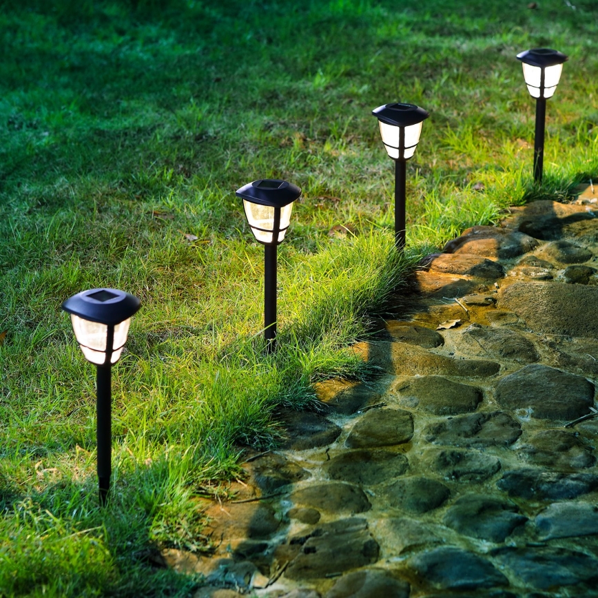 Aigostar - LED Päikesepaneeliga valgusti LED/0,06W/2V 100 mAh 33,8 cm 6500K IP44 must