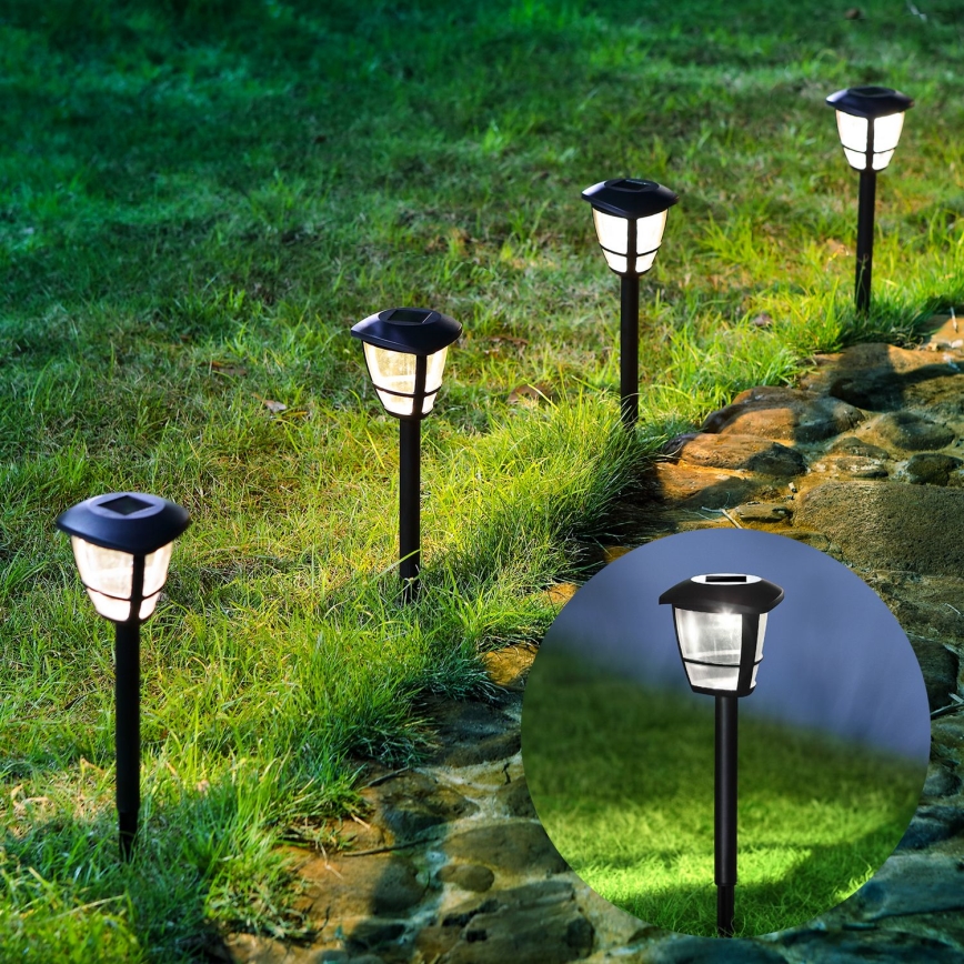 Aigostar - LED Päikesepaneeliga valgusti LED/0,06W/2V 100 mAh 33,8 cm 6500K IP44 must