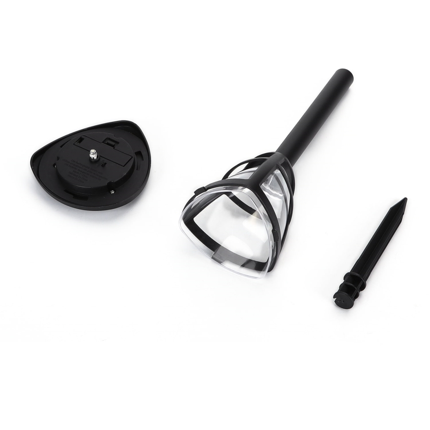 Aigostar - LED Päikesepaneeliga valgusti LED/0,06W/2V 100 mAh 33,8 cm 6500K IP44 must