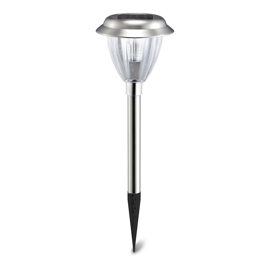 Aigostar - LED Päikesepaneeliga valgusti LED/0,08W/2V 30,4 cm 200 mAh 6500K IP44 matt kroom