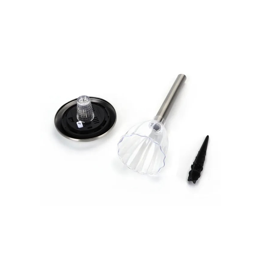 Aigostar - LED Päikesepaneeliga valgusti LED/0,08W/2V 30,4 cm 200 mAh 6500K IP44 matt kroom