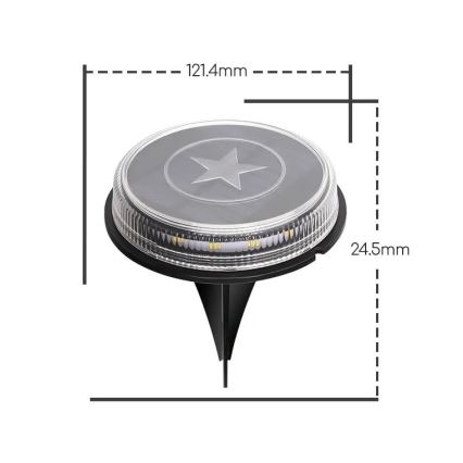 Aigostar - LED Päikesepaneeliga valgusti LED/0,6W/5,5V 24,5 cm 3200K IP66 must