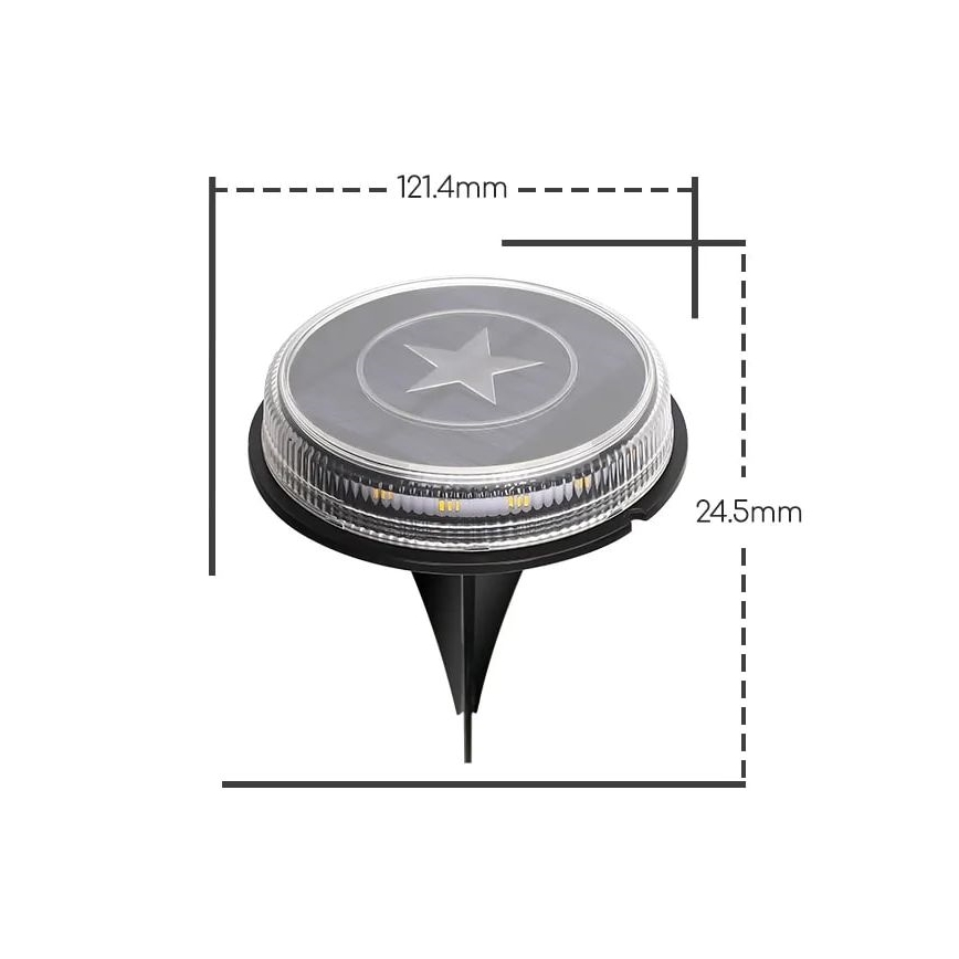 Aigostar - LED Päikesepaneeliga valgusti LED/0,6W/5,5V 24,5 cm 500 mAh 3200K IP66 must