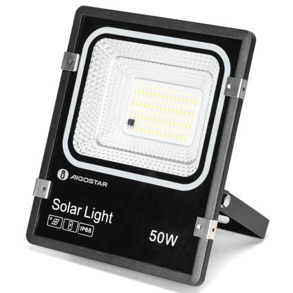 Aigostar - LED päikesereflektor LED/50W/3,2V 1200mAh 3000K/4000K/6500K IP66 + kaugjuhtimispult