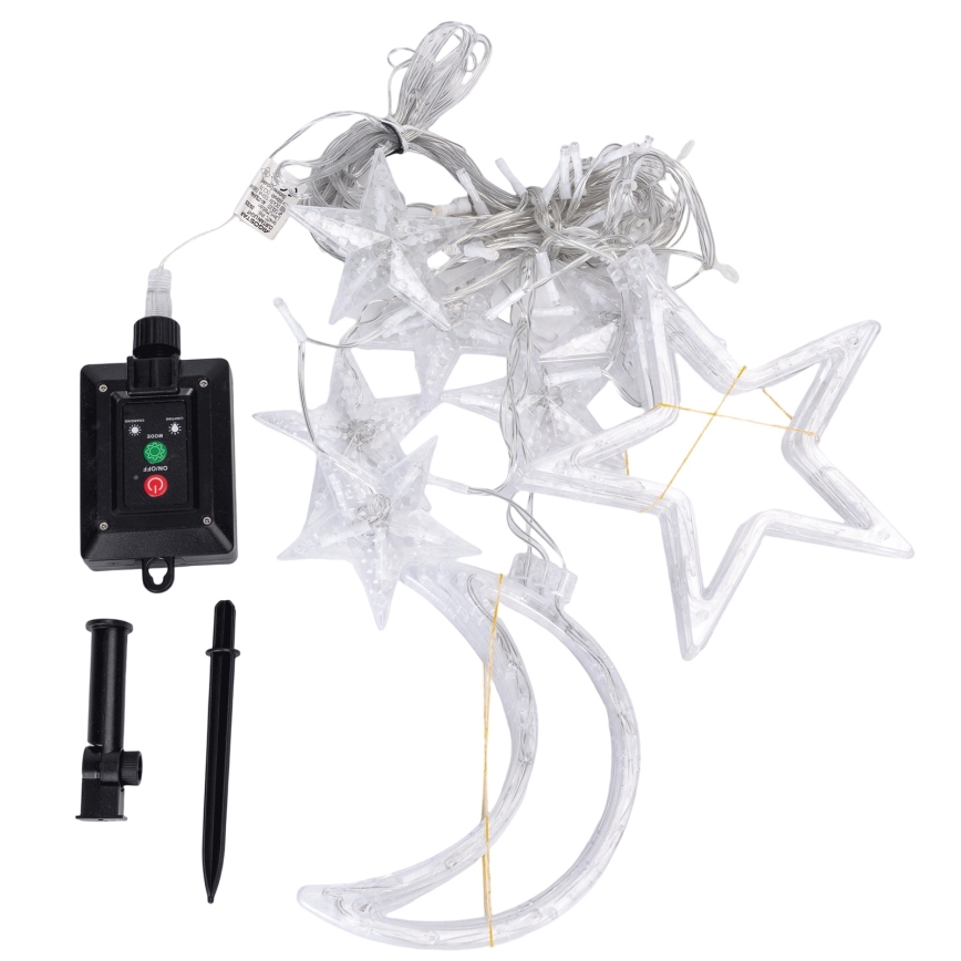 Aigostar - LED päikesepaneeliga valguskett 120 LED / 8 funktsiooni 3 x 0,6 m 500 mAh IP65 külmvalge