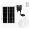 Aigostar - LED päikesetoitega laelamp anduriga 2xLED/70W/3,7V 12000 mAh IP65 + kaugjuhtimispult
