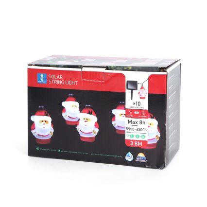 Aigostar - LED päikesetoitega valguskett 10xLED/3,8 m IP44 külmvalge 400 mAh