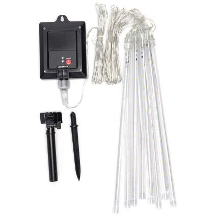Aigostar - LED päikesepaneeliga jõulukaunistuste valguskett 192xLED/8m IP65 1200 mAh soe valge