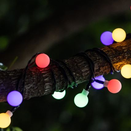 Aigostar - LED päikeseenergial töötav dekoratiivne valguskett 50xLED/8 funktsiooni 12m IP65 800 mAh mitmevärviline