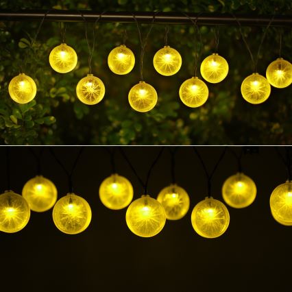 Aigostar - LED päikesevalguse ahel 10xLED/3,8m IP44 600 mAh soe valge